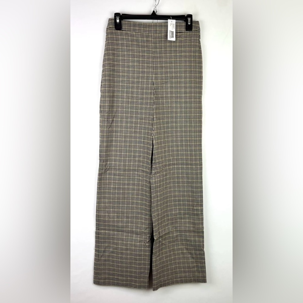Yigal Azrouel Women’s Plaid Wool Twill Wide Leg Pants Size 4